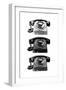 Vintage Rotary Telephone b&w Pop Art Print Poster-null-Framed Premium Giclee Print