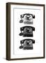 Vintage Rotary Telephone b&w Pop Art Print Poster-null-Framed Art Print