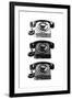 Vintage Rotary Telephone b&w Pop-null-Framed Art Print