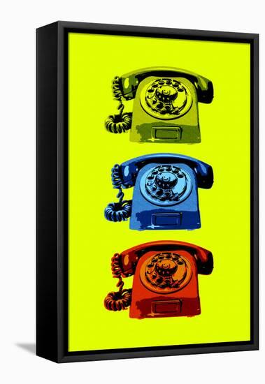 Vintage Rotary Telephone Pop Art-null-Framed Stretched Canvas