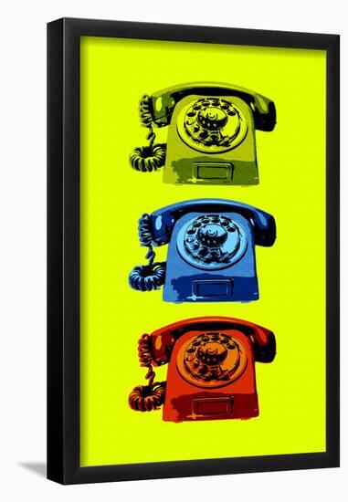 Vintage Rotary Telephone Pop Art-null-Framed Poster