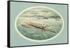 Vintage Rowing Crew Illustration-null-Framed Stretched Canvas