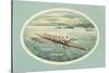 Vintage Rowing Crew Illustration-null-Stretched Canvas