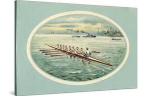 Vintage Rowing Crew Illustration-null-Stretched Canvas