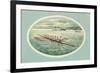 Vintage Rowing Crew Illustration-null-Framed Premium Giclee Print