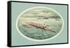 Vintage Rowing Crew Illustration-null-Framed Stretched Canvas