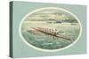 Vintage Rowing Crew Illustration-null-Stretched Canvas