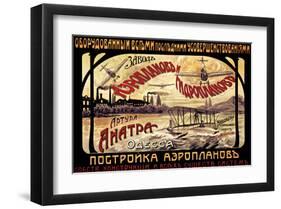 Vintage Russian Airplane Manufacturer Ad-null-Framed Giclee Print