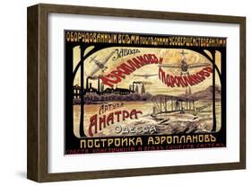 Vintage Russian Airplane Manufacturer Ad-null-Framed Giclee Print