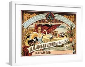 Vintage Russian Confectionery Advertisement-null-Framed Giclee Print