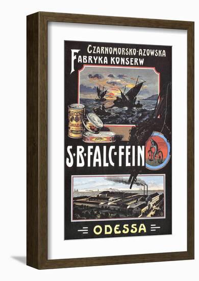 Vintage Russian Fish Cannery Advertisement-null-Framed Giclee Print