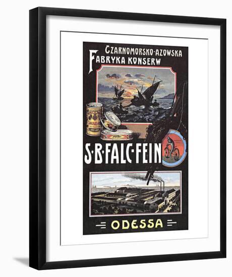 Vintage Russian Fish Cannery Advertisement-null-Framed Giclee Print