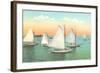 Vintage Sailboats-null-Framed Art Print