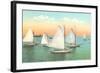 Vintage Sailboats-null-Framed Art Print