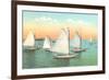 Vintage Sailboats-null-Framed Premium Giclee Print