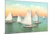 Vintage Sailboats-null-Mounted Art Print