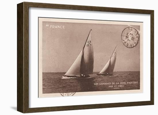 Vintage Sailing I Sepia-Wild Apple Portfolio-Framed Premium Giclee Print