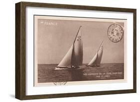 Vintage Sailing I Sepia-Wild Apple Portfolio-Framed Premium Giclee Print