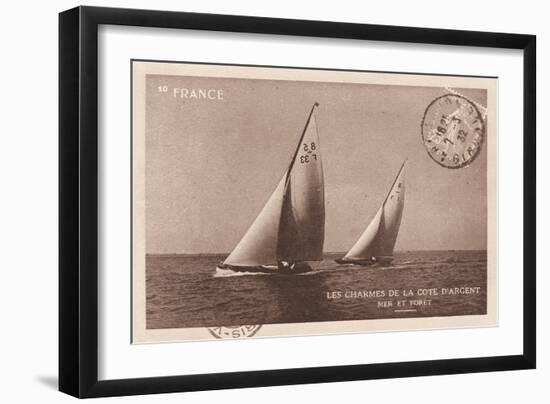 Vintage Sailing I Sepia-Wild Apple Portfolio-Framed Art Print