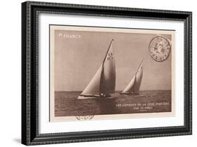 Vintage Sailing I Sepia-Wild Apple Portfolio-Framed Art Print