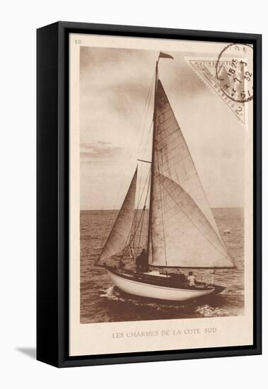 Vintage Sailing II Sepia-Wild Apple Portfolio-Framed Stretched Canvas