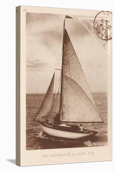 Vintage Sailing II Sepia-Wild Apple Portfolio-Stretched Canvas