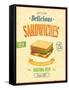 Vintage Sandwiches Poster-avean-Framed Stretched Canvas