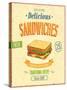 Vintage Sandwiches Poster-avean-Stretched Canvas