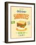 Vintage Sandwiches Poster-avean-Framed Art Print