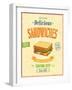 Vintage Sandwiches Poster-avean-Framed Art Print