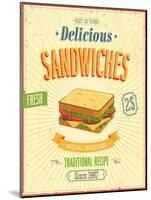 Vintage Sandwiches Poster-avean-Mounted Art Print