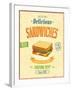 Vintage Sandwiches Poster-avean-Framed Art Print