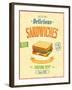 Vintage Sandwiches Poster-avean-Framed Art Print