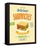 Vintage Sandwiches Poster-avean-Framed Stretched Canvas