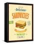 Vintage Sandwiches Poster-avean-Framed Stretched Canvas