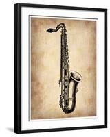 Vintage Saxophone-NaxArt-Framed Art Print