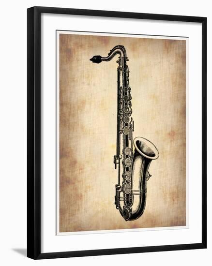 Vintage Saxophone-NaxArt-Framed Art Print