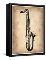 Vintage Saxophone-NaxArt-Framed Stretched Canvas