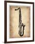 Vintage Saxophone-NaxArt-Framed Art Print