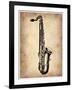 Vintage Saxophone-NaxArt-Framed Art Print