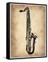 Vintage Saxophone-NaxArt-Framed Stretched Canvas