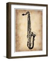 Vintage Saxophone-NaxArt-Framed Art Print