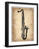 Vintage Saxophone-NaxArt-Framed Art Print