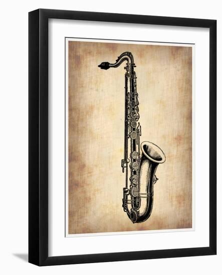 Vintage Saxophone-NaxArt-Framed Art Print