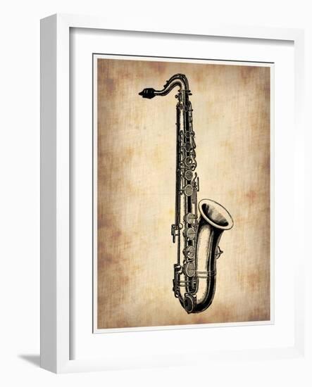 Vintage Saxophone-NaxArt-Framed Art Print