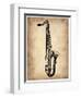 Vintage Saxophone-NaxArt-Framed Art Print