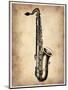 Vintage Saxophone-NaxArt-Mounted Art Print