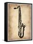 Vintage Saxophone-NaxArt-Framed Stretched Canvas