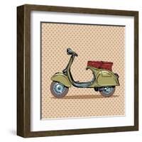 Vintage Scooter Retro Transport-Valeriy Kachaev-Framed Art Print