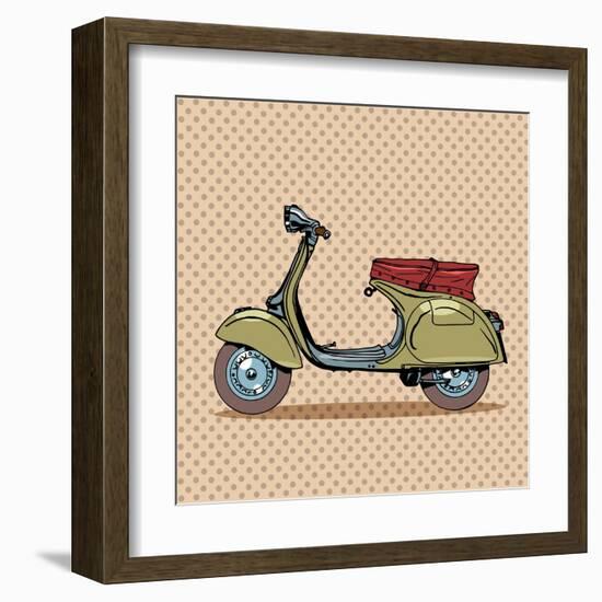 Vintage Scooter Retro Transport-Valeriy Kachaev-Framed Art Print